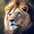 Lion portrait on savanna landscape ROYALTY-FREE STOCK PHOTO Royalty Free Stock Photo