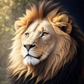 Lion portrait on savanna landscape ROYALTY-FREE STOCK PHOTO Royalty Free Stock Photo