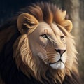 Lion portrait on savanna landscape ROYALTY-FREE STOCK PHOTO Royalty Free Stock Photo