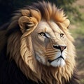 Lion portrait on savanna landscape ROYALTY-FREE STOCK PHOTO Royalty Free Stock Photo