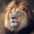 Lion portrait on savanna landscape ROYALTY-FREE STOCK PHOTO Royalty Free Stock Photo