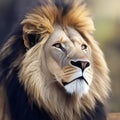 Lion portrait on savanna landscape ROYALTY-FREE STOCK PHOTO Royalty Free Stock Photo