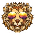 Lion in rainbow glasses