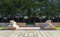 Lion Road in ANITKABIR. The lion statues on road. Ankara, Turkey Royalty Free Stock Photo