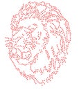 Lion roar Rhinestone emblem 2mm SS6 pattern map logo symbol vector illustration heat press diy iron on plan cutout