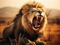 Lion roaring Royalty Free Stock Photo