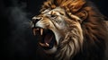 Lion Roaring on Black Background A lion roars on a black background a powerful and majestic image of the king of the jungle