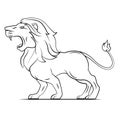 Lion Roaring Black And White Design