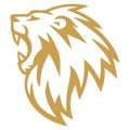 Lion Roaring Gold Golden Logo Design Vector