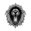 The lion roars illustration, lion mascot logo Royalty Free Stock Photo