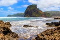 Lion Rock near Aucklad on Piha beach, New Zealand summer Royalty Free Stock Photo