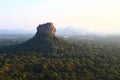 Lion rock panorama view from Pidurangala Mountains Sigiriya Sri Lanka