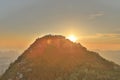 a Lion Rock Peak in Hong Kong, China Royalty Free Stock Photo