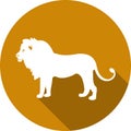 Lion round icon