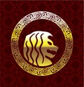 Lion Round Vintage Royal Logo
