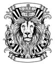 Lion`s head blazon with crown Royalty Free Stock Photo