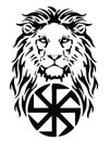 The Lion`s head and celtic sun Ã¢â¬â swastika, drawing for tattoo