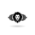 Lion s head with gym iron with shadow Royalty Free Stock Photo
