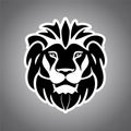 Lion's head mascot isolated 