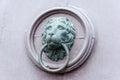 Lion`s head old door handle Royalty Free Stock Photo