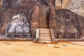 Lion\'s Paw Terrace entrance to Sigiriya rock Fortress, Sri Lanka Royalty Free Stock Photo