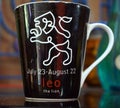 Lion`s picture on the chinese clay cup