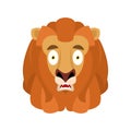 Lion scared OMG avatar emotion. Wild animal Oh my God emoji. Fri