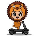 lion scooter animal mascot costume Royalty Free Stock Photo