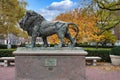 Lion sculpture on the campus of Columbia University