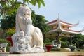 Lion sculpture at the entrance to a pantheon of Ho Chi Minh. Vietnam, Vung Tau