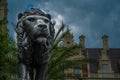 Lion - sculpture in front of the castle Royalty Free Stock Photo