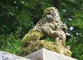 Lion Sculpture in the garden of castle Konopiste Royalty Free Stock Photo