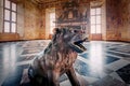 Lion Sculpture at the Great Hall in Frederiksborg Castle Interior - Hillerod, Denmark Royalty Free Stock Photo