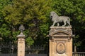 A Lion sculpture guarding entrance to the Royal Palace