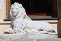 Lion sculpture in palace garden. Royalty Free Stock Photo