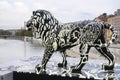 Lion sculpture at Pont Bonaparte on the Saone River