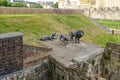 Lion sculptures near the Tower of London. Royalty Free Stock Photo