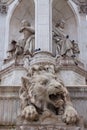 The lion Sculture on the St Sulpice Fountain Royalty Free Stock Photo