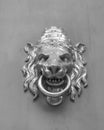 Lion shaped door knocker in Barcelona Royalty Free Stock Photo