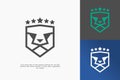 lion shield logo design template Royalty Free Stock Photo