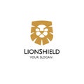 Lion shield logo design template, elegant lion vector logo design Royalty Free Stock Photo