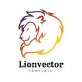 Lion shield logo design template. Lion head logo. Element for the brand identity, vector illustration. Royalty Free Stock Photo