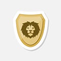 Lion shield logo design template, Lion head sticker Royalty Free Stock Photo