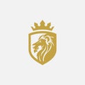 Lion shield logo icon, lion head logo