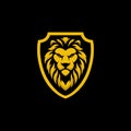 Lion shield logo vector design