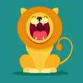 Lion sits and snarls Royalty Free Stock Photo