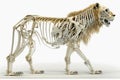 Lion skeleton isolated on a white background