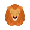 Lion sleeping emoji face avatar. Wild animal asleep emotions. Be