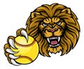 Lion Softball Animal Sports Team Mascot