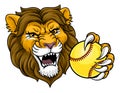 Lion Softball Animal Sports Team Mascot